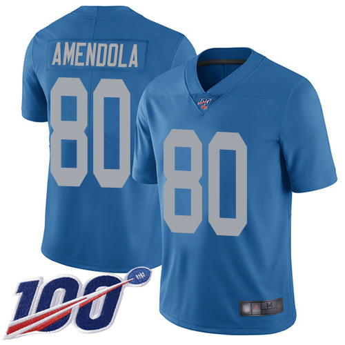 Detroit Lions Limited Blue Men Danny Amendola Alternate Jersey NFL Football #80 100th Season Vapor Untouchable